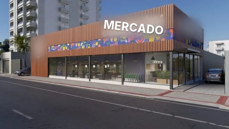 Fachada de loja de rede de mercados